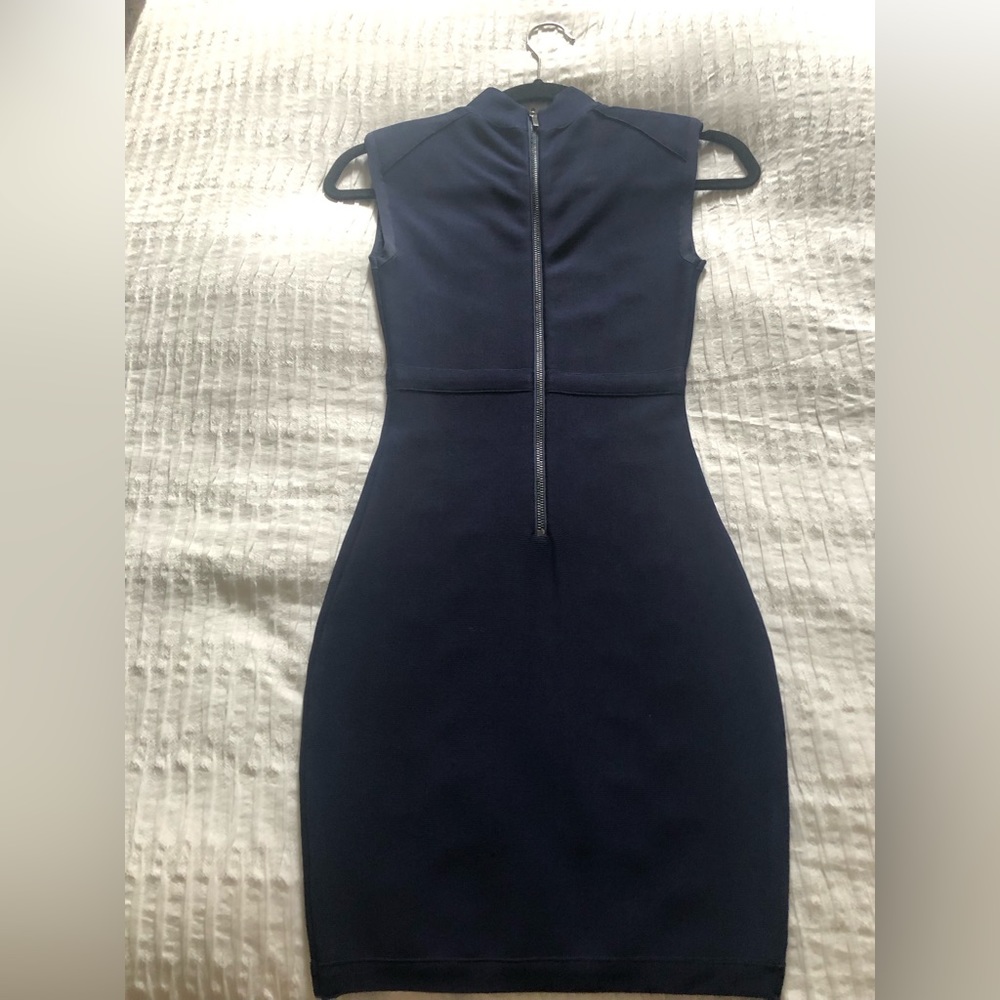Bebe Navy Blue Embellished Bandage Dress - Picture 2 of 3